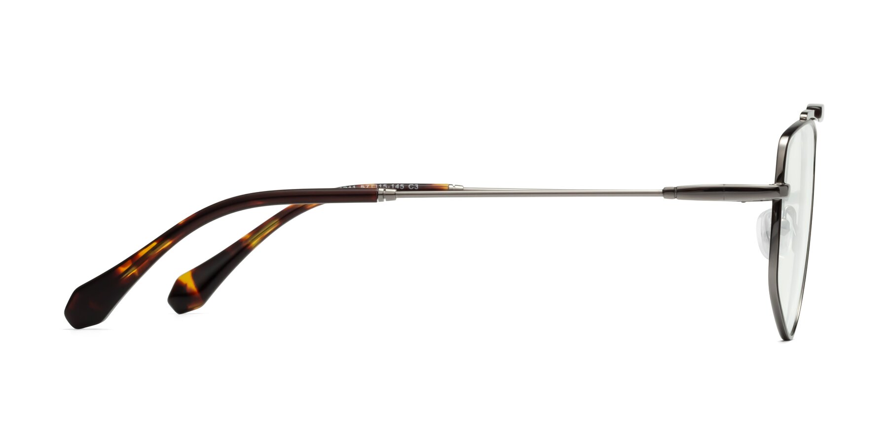 Side of Santini in Black-Gunmetal with Clear Eyeglass Lenses