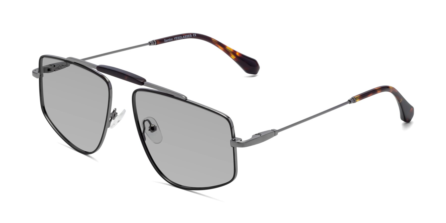 Angle of Santini in Black-Gunmetal with Light Gray Tinted Lenses