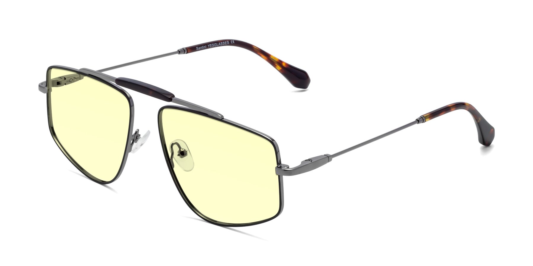 Angle of Santini in Black-Gunmetal with Light Yellow Tinted Lenses