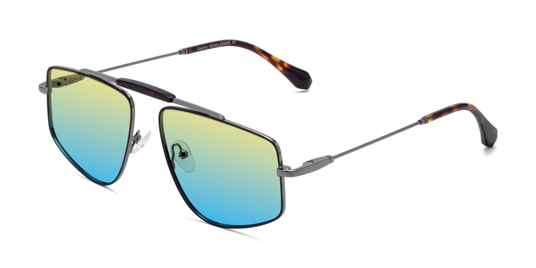 Angle of Santini in Black-Gunmetal with Yellow / Blue Gradient Lenses