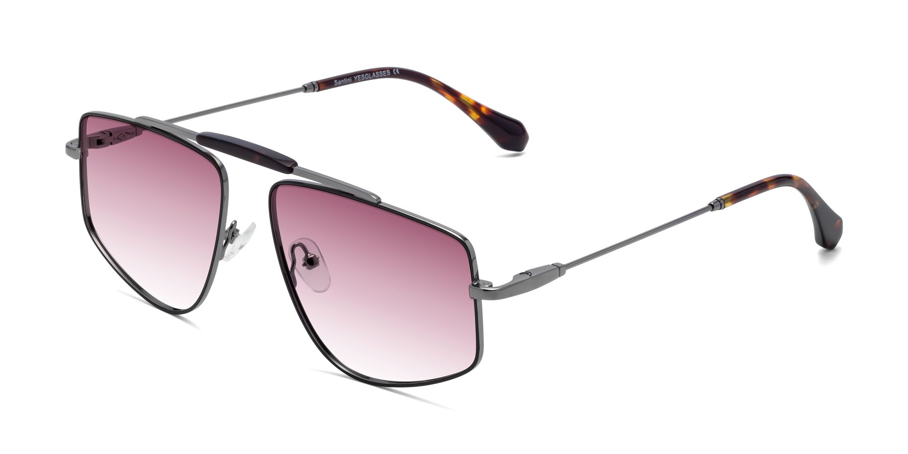 Angle of Santini in Black-Gunmetal with Wine Gradient Lenses