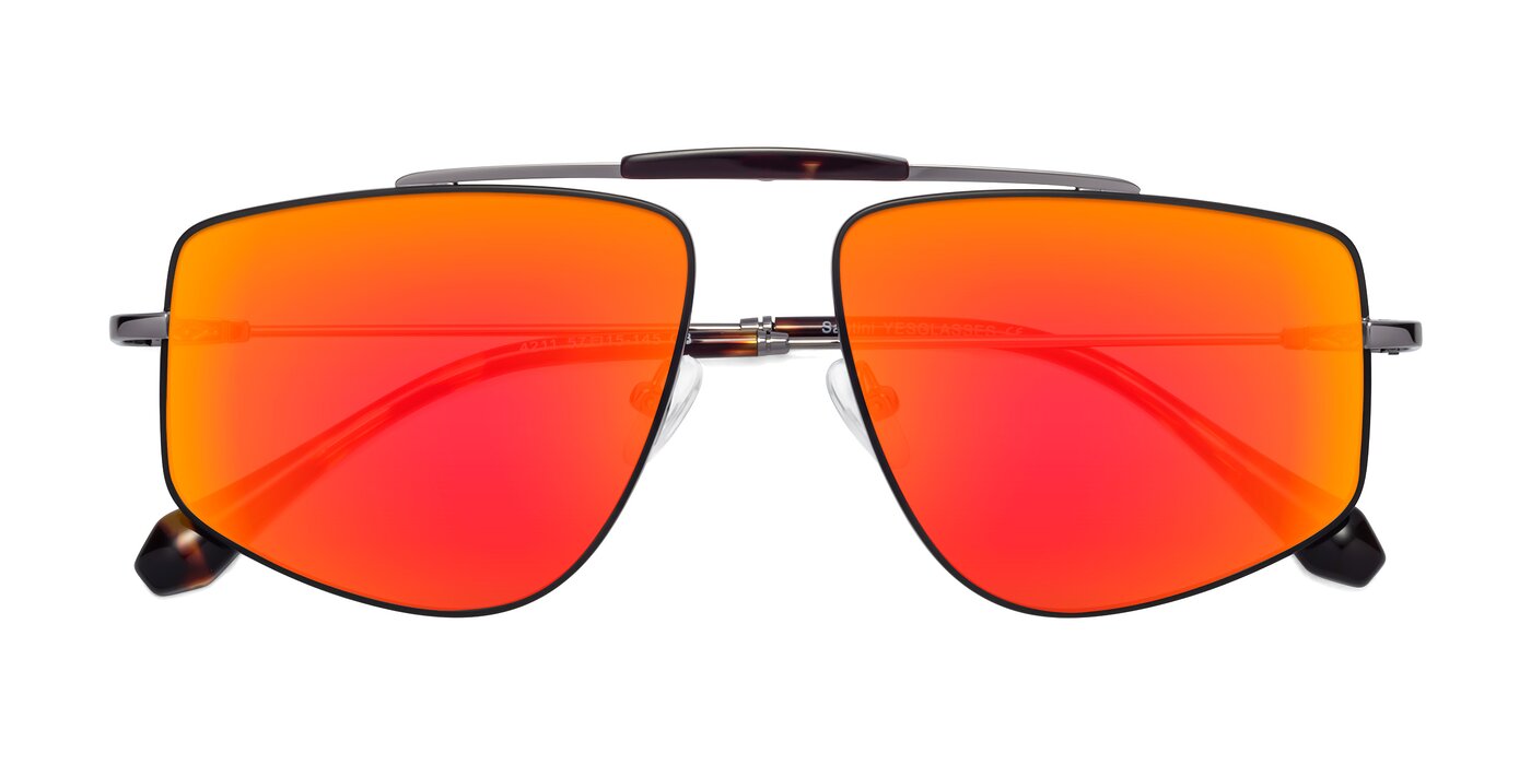 Santini - Black / Gunmetal Flash Mirrored Sunglasses