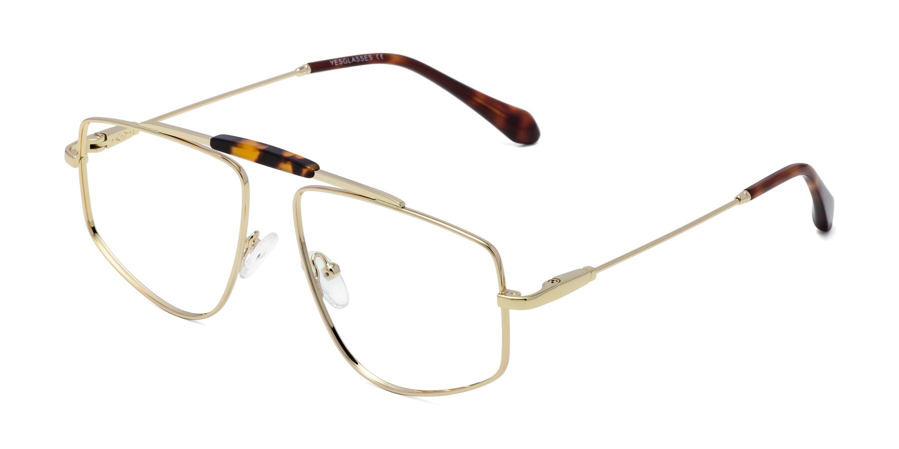 Angle of Santini in Gold with Clear Eyeglass Lenses