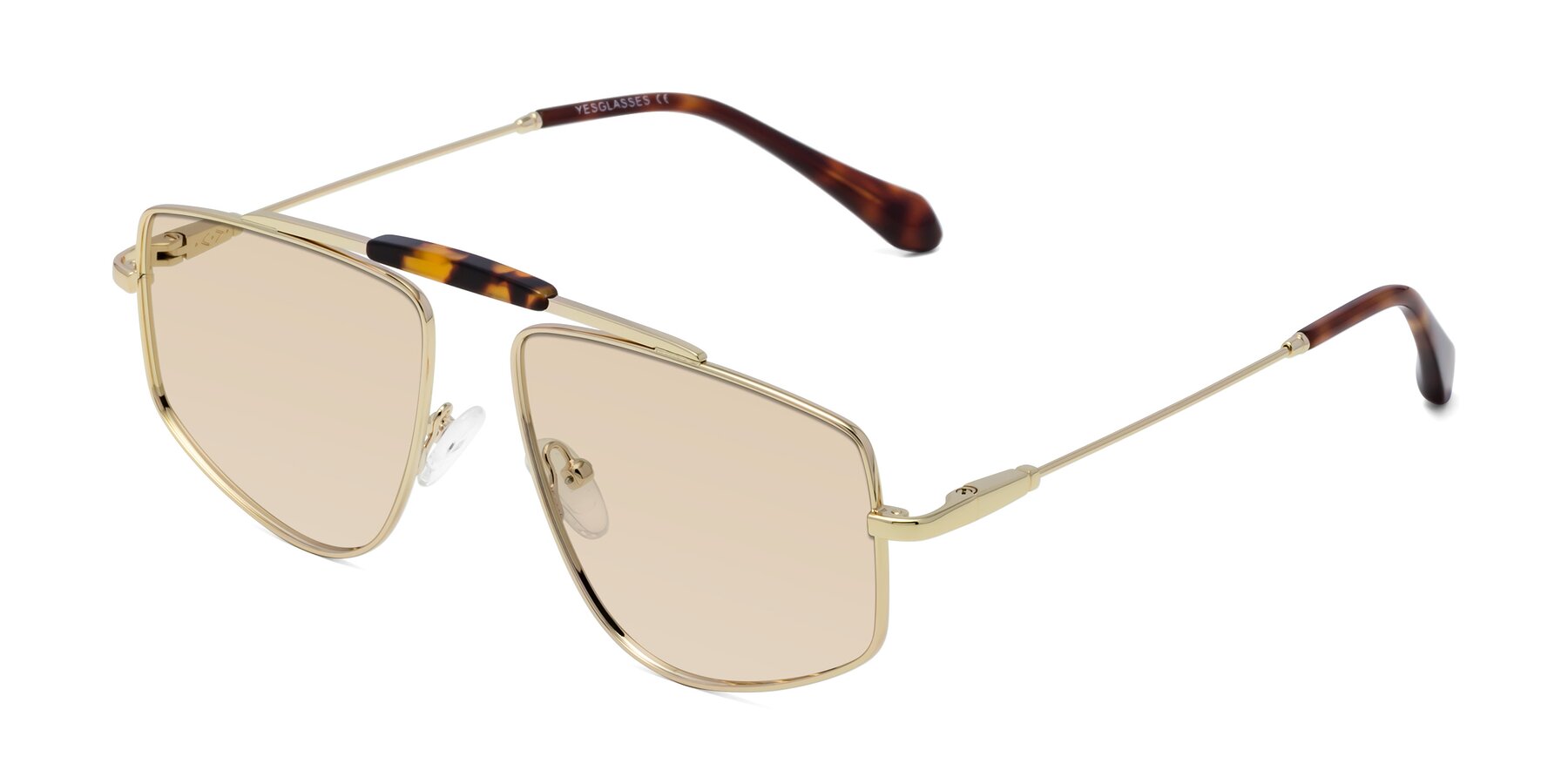 Angle of Santini in Gold with Light Brown Tinted Lenses