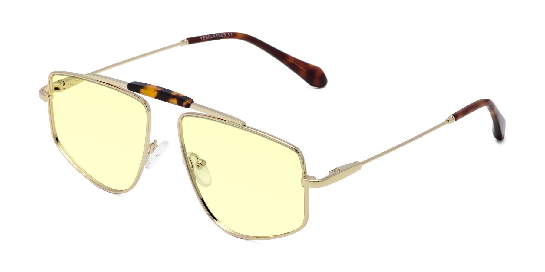 Angle of Santini in Gold with Light Yellow Tinted Lenses