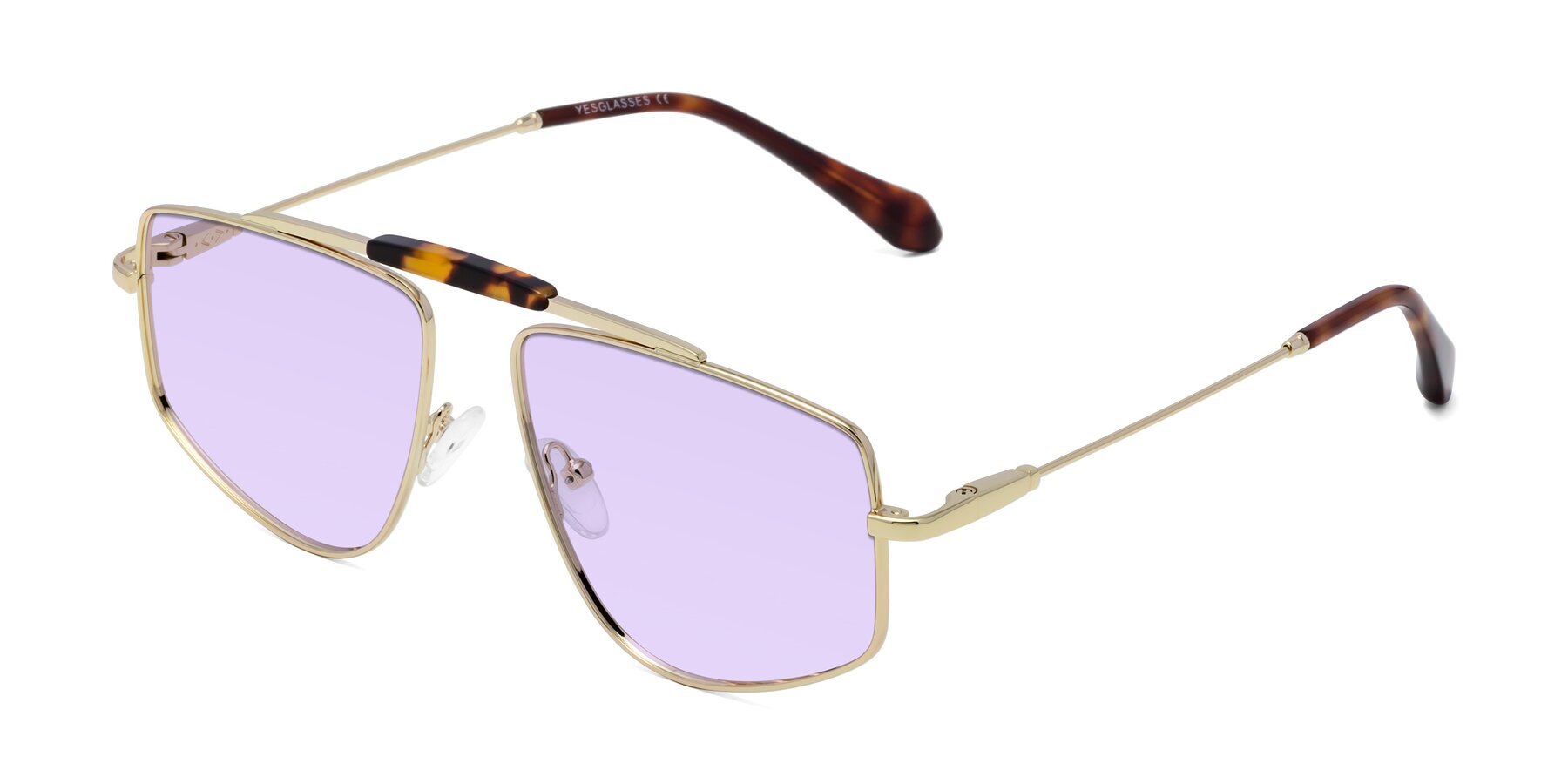 Angle of Santini in Gold with Light Purple Tinted Lenses