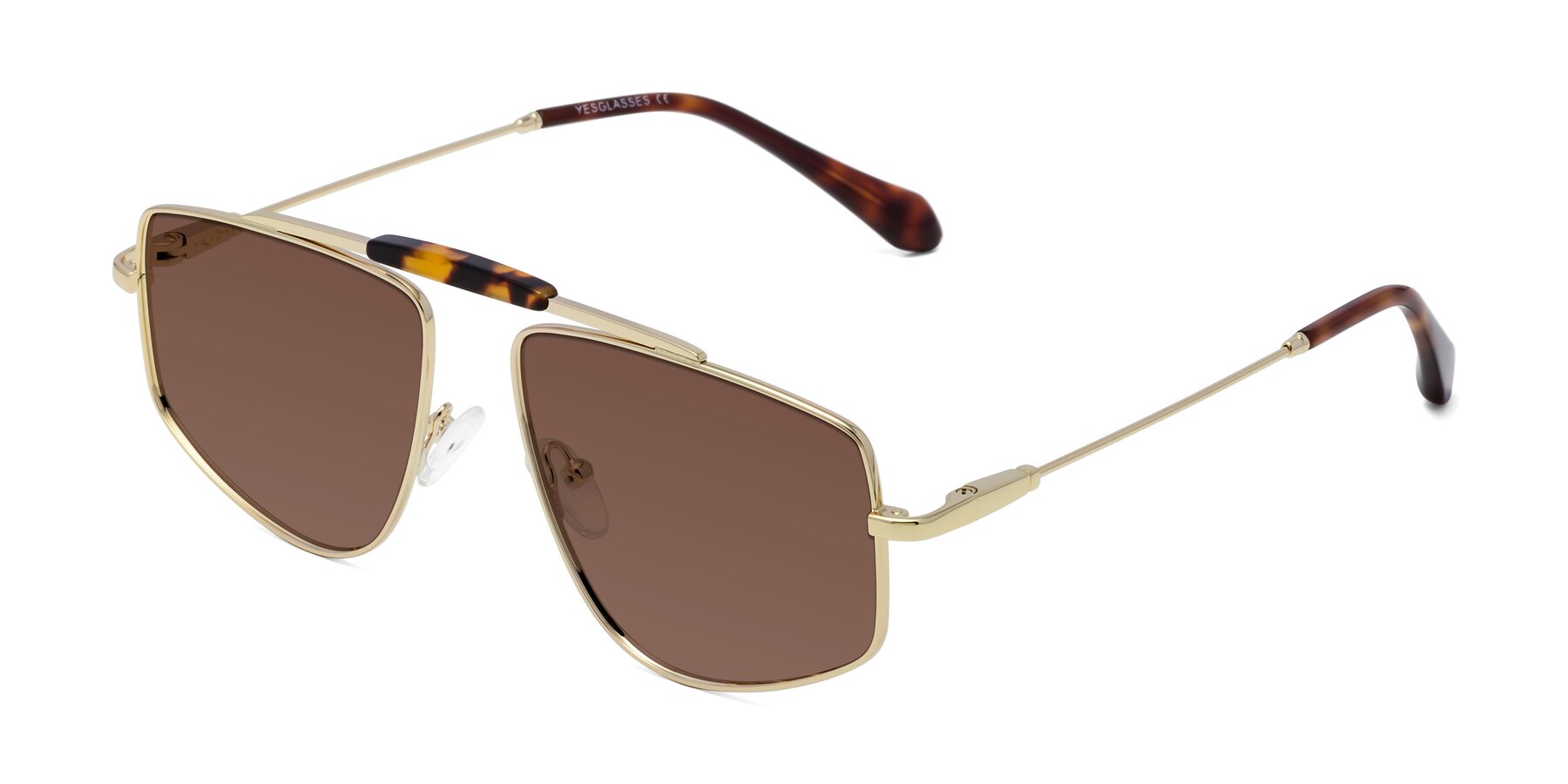 Angle of Santini in Gold with Brown Tinted Lenses