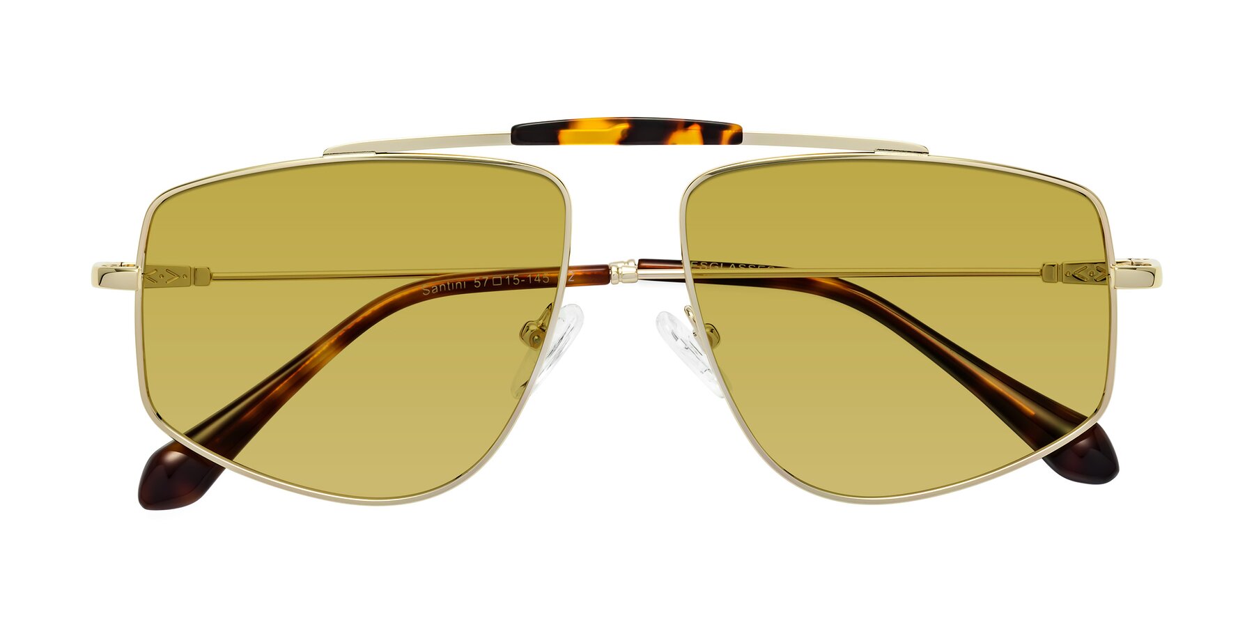 Folded Front of Santini in Gold with Champagne Tinted Lenses