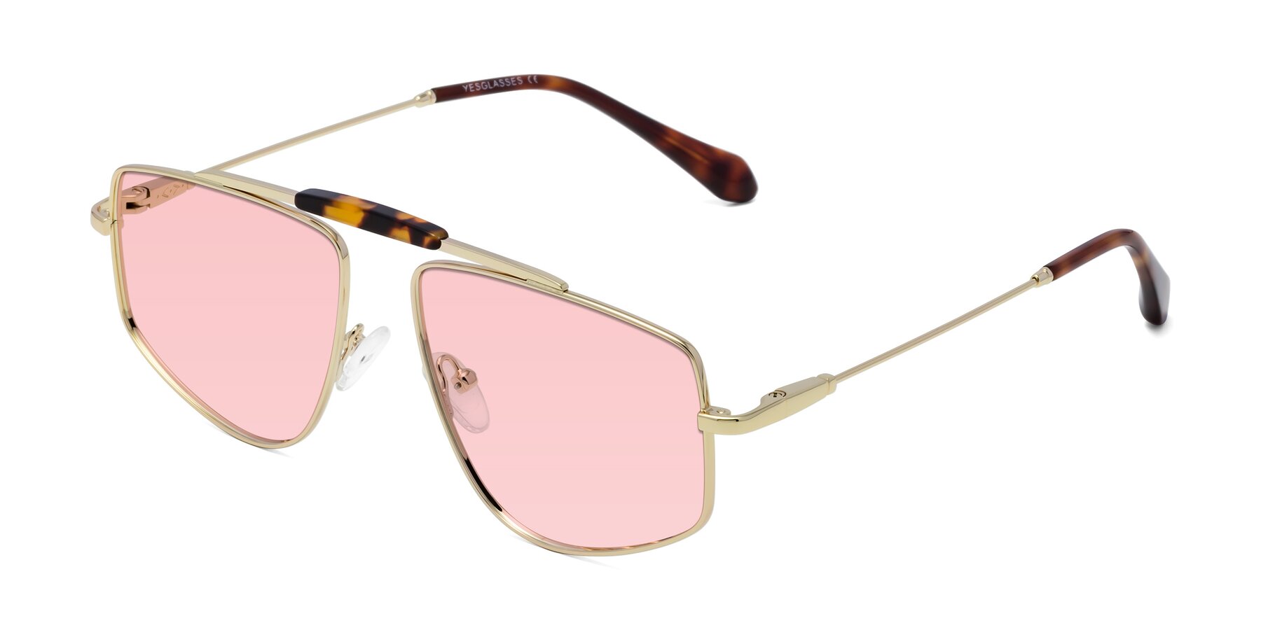 Angle of Santini in Gold with Light Garnet Tinted Lenses