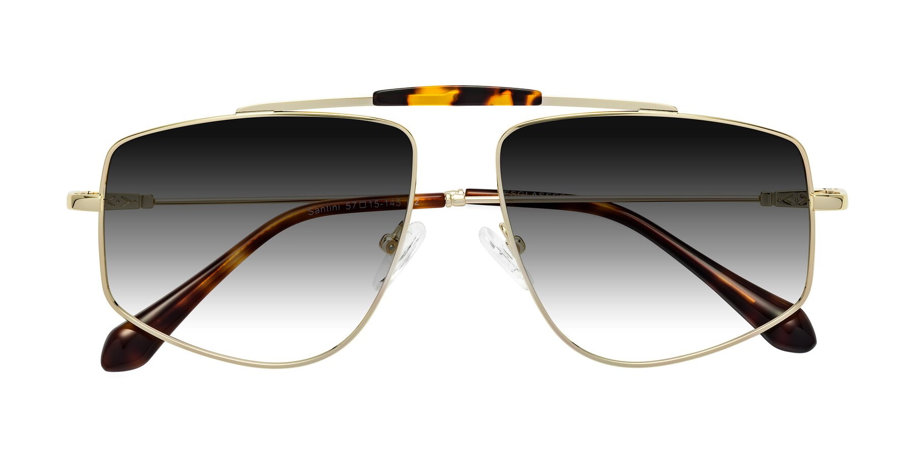 Folded Front of Santini in Gold with Gray Gradient Lenses