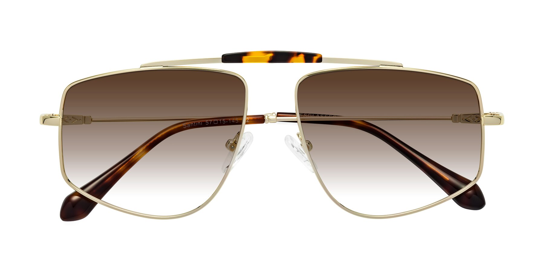 Folded Front of Santini in Gold with Brown Gradient Lenses