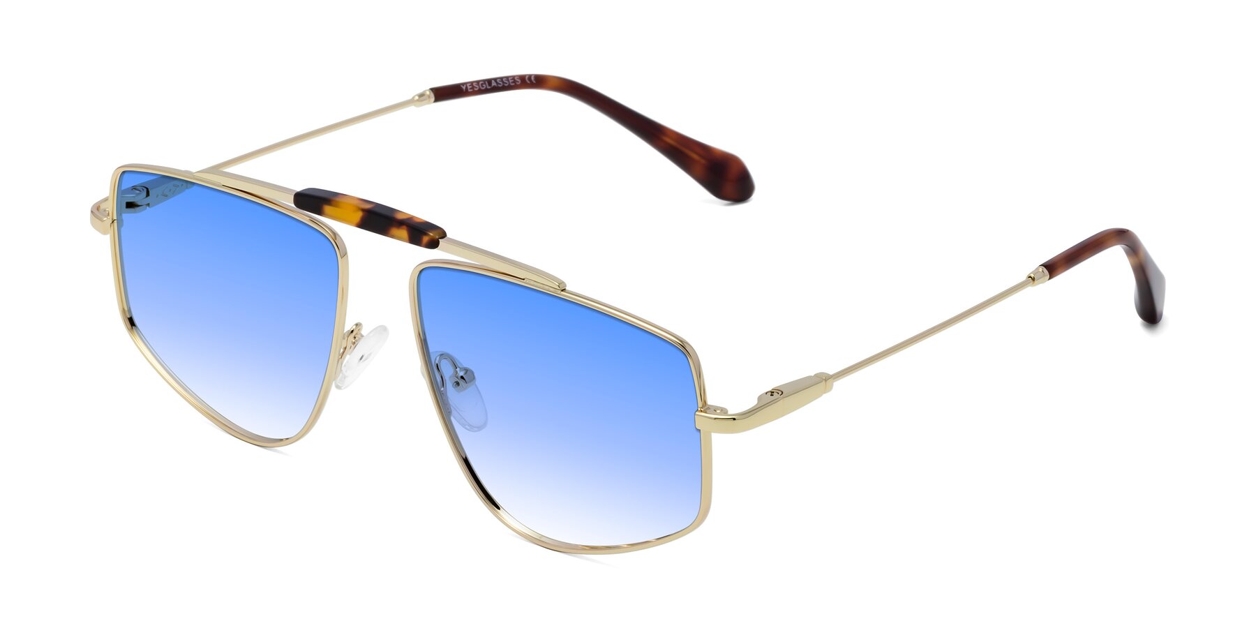 Angle of Santini in Gold with Blue Gradient Lenses