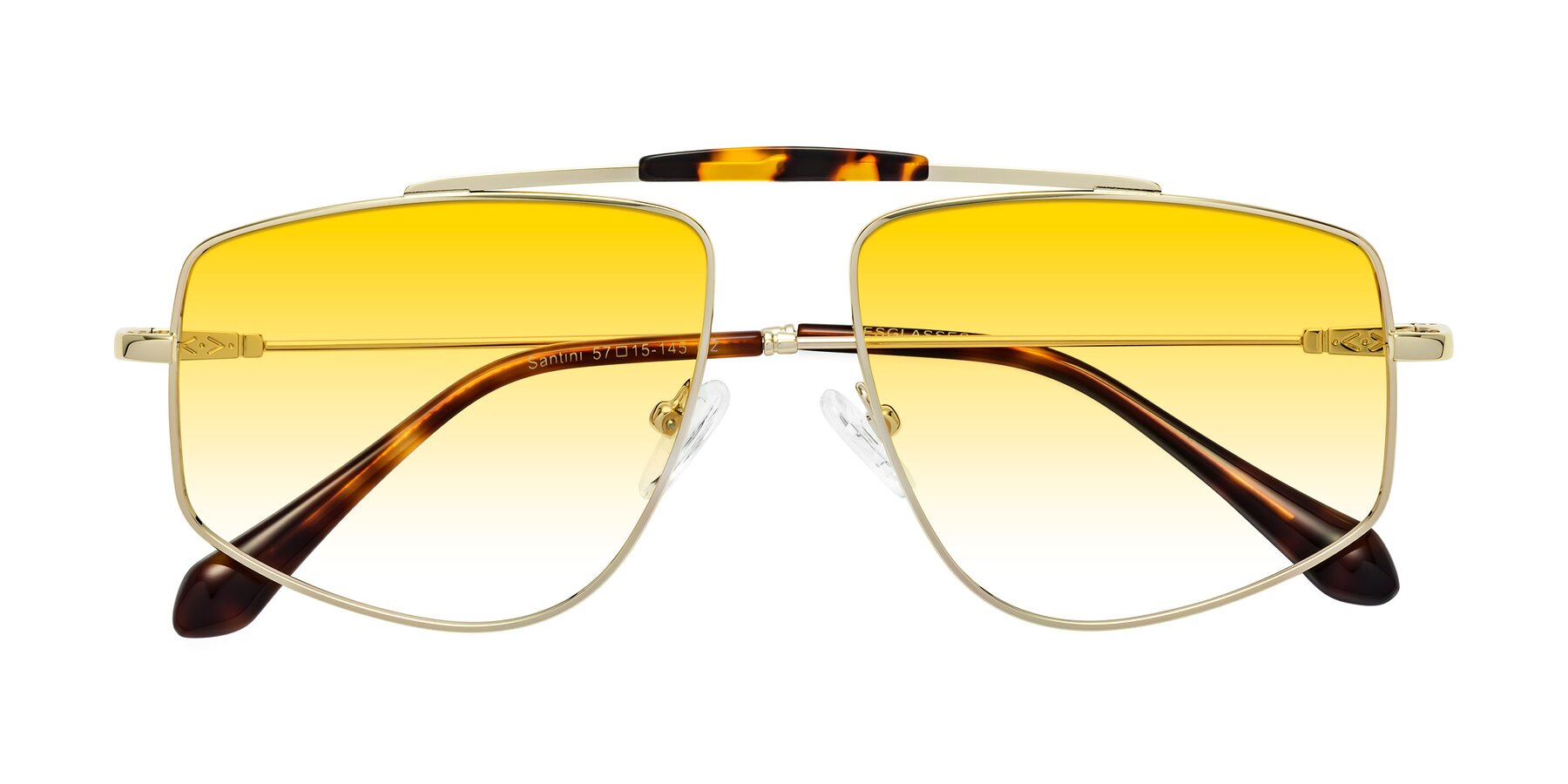 Folded Front of Santini in Gold with Yellow Gradient Lenses