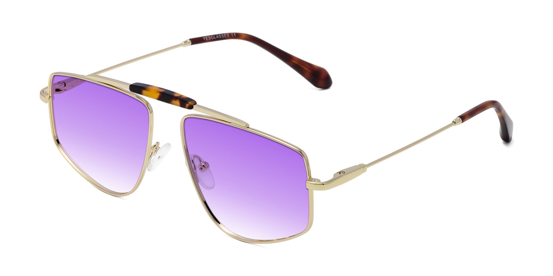 Angle of Santini in Gold with Purple Gradient Lenses