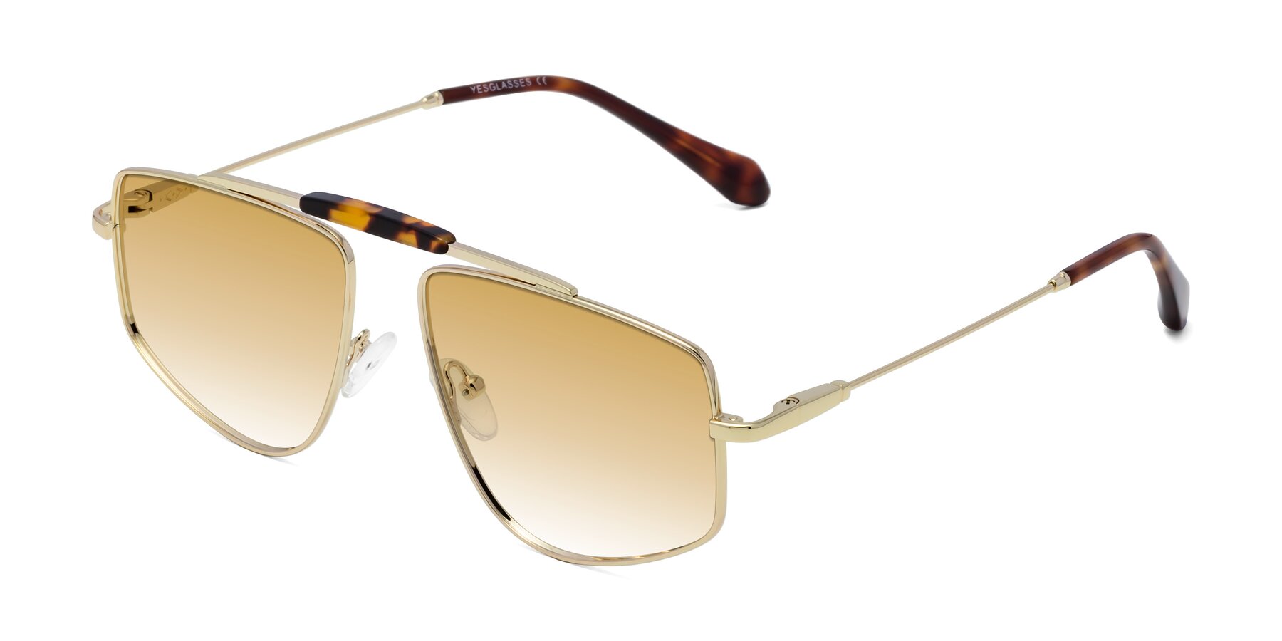 Angle of Santini in Gold with Champagne Gradient Lenses