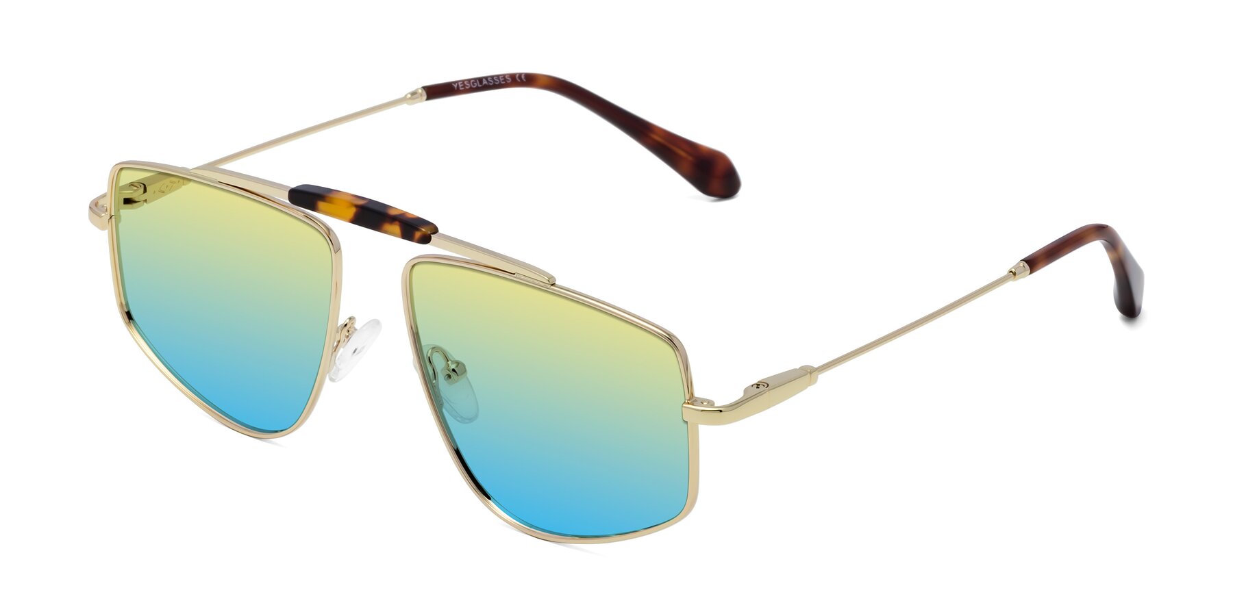 Angle of Santini in Gold with Yellow / Blue Gradient Lenses
