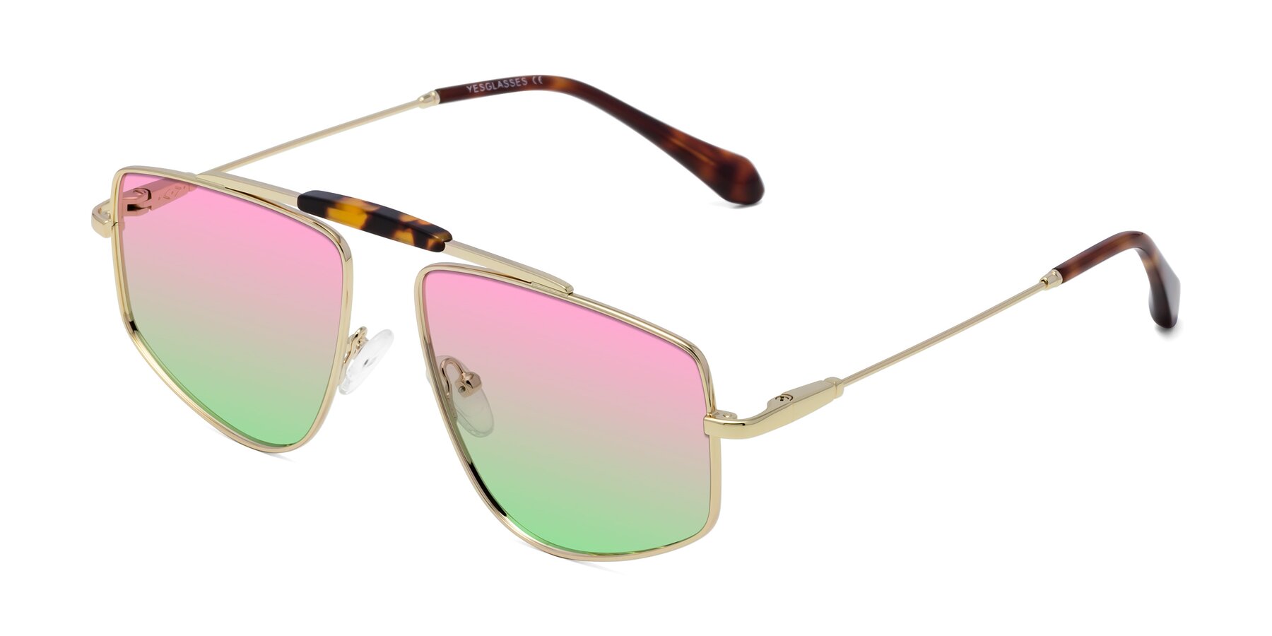 Angle of Santini in Gold with Pink / Green Gradient Lenses