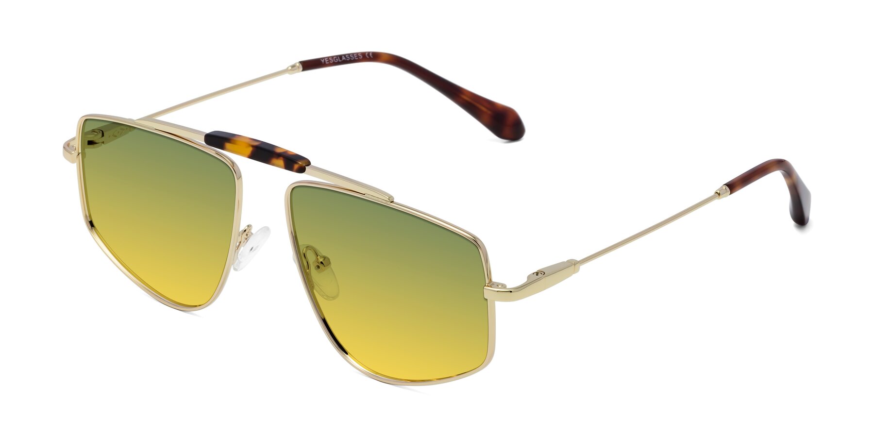 Angle of Santini in Gold with Green / Yellow Gradient Lenses