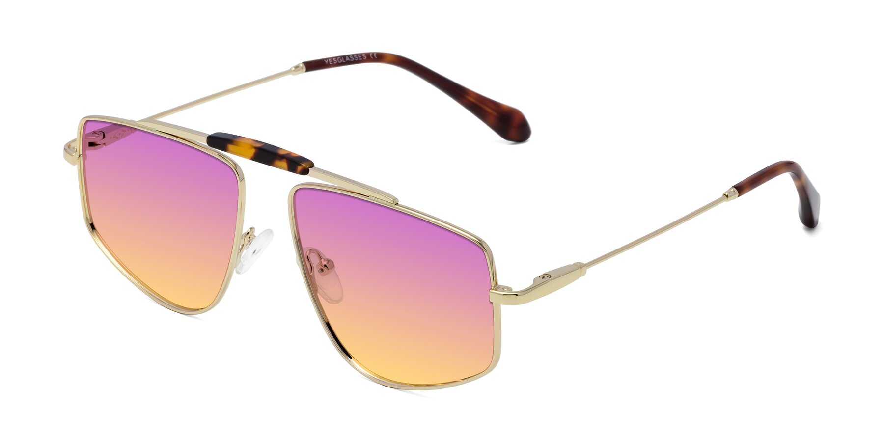Angle of Santini in Gold with Purple / Yellow Gradient Lenses