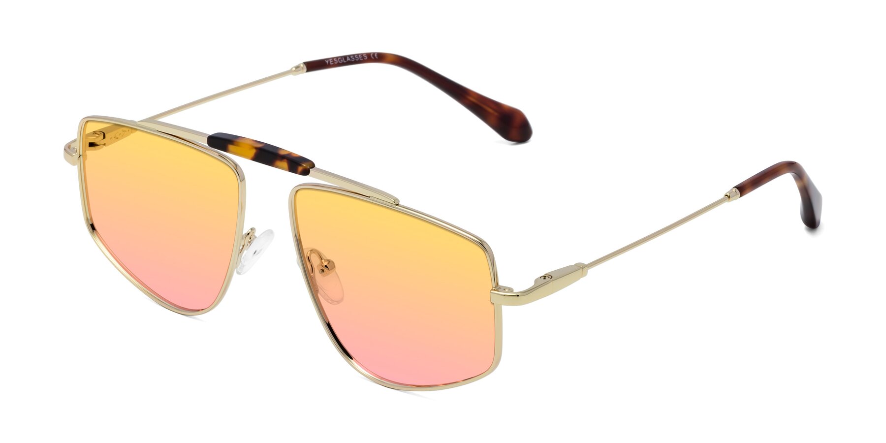 Angle of Santini in Gold with Yellow / Pink Gradient Lenses