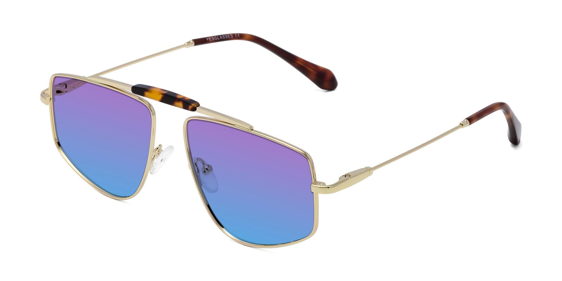 Angle of Santini in Gold with Purple / Blue Gradient Lenses