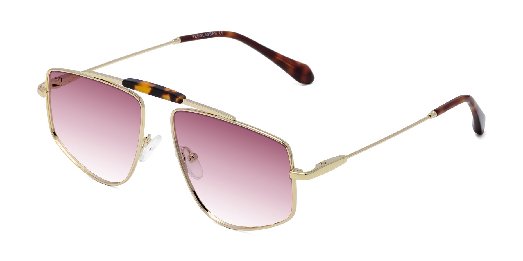 Angle of Santini in Gold with Wine Gradient Lenses