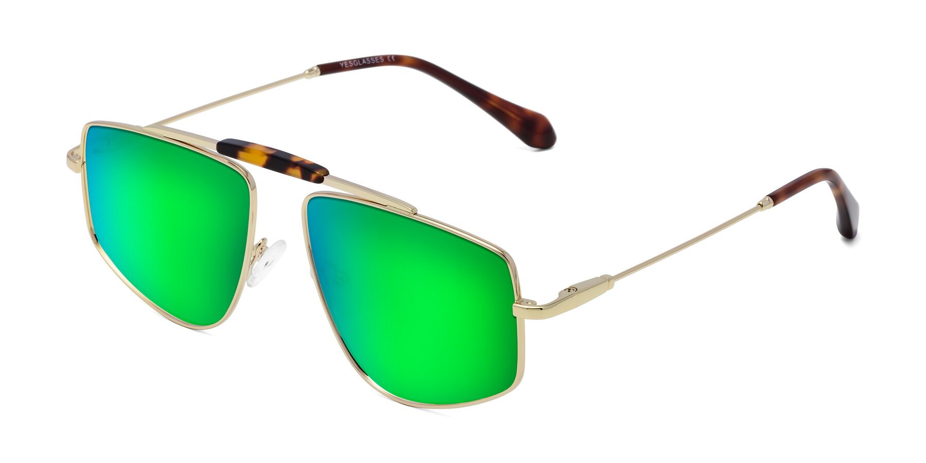 Angle of Santini in Gold with Green Mirrored Lenses