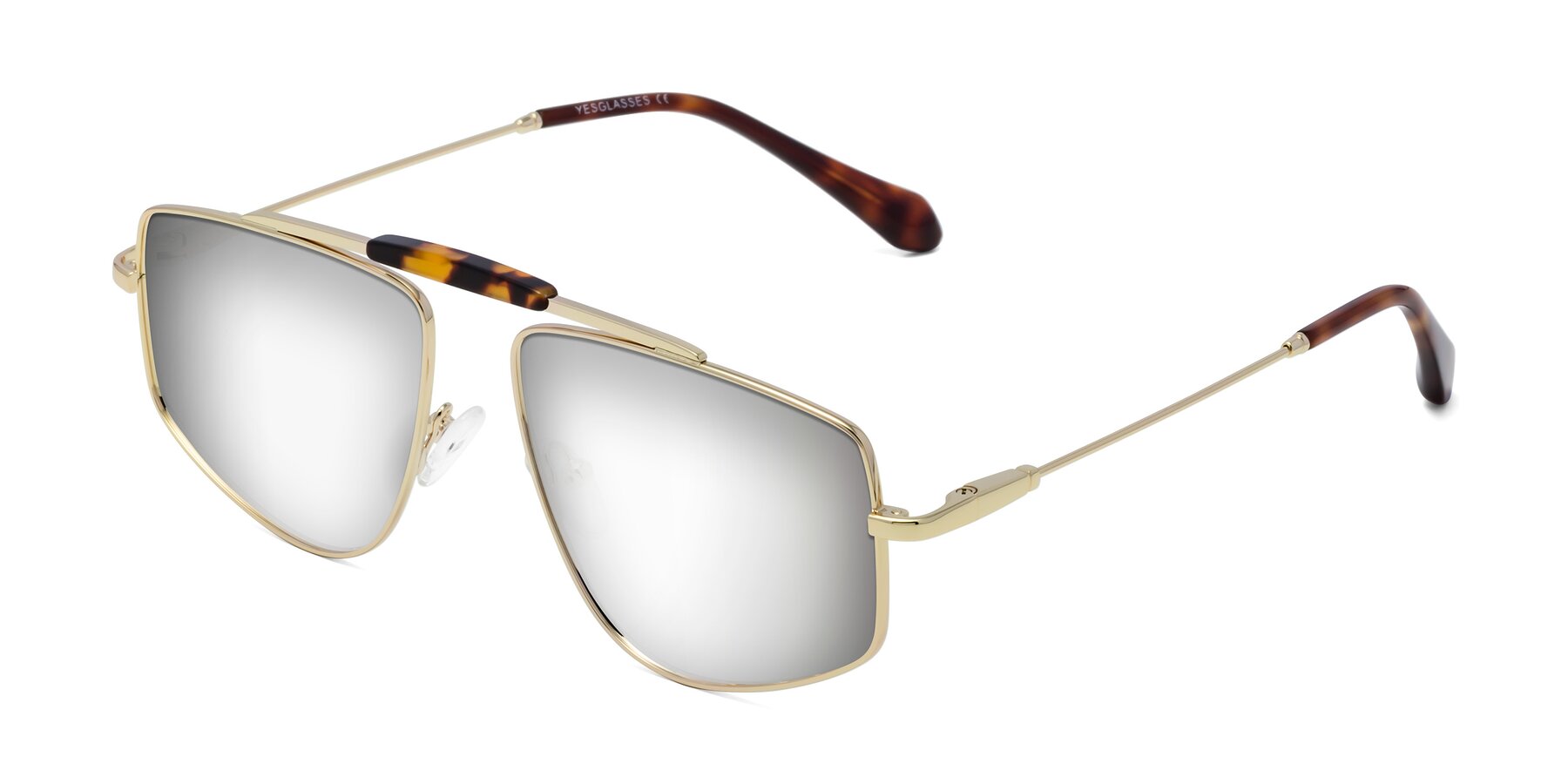 Angle of Santini in Gold with Silver Mirrored Lenses