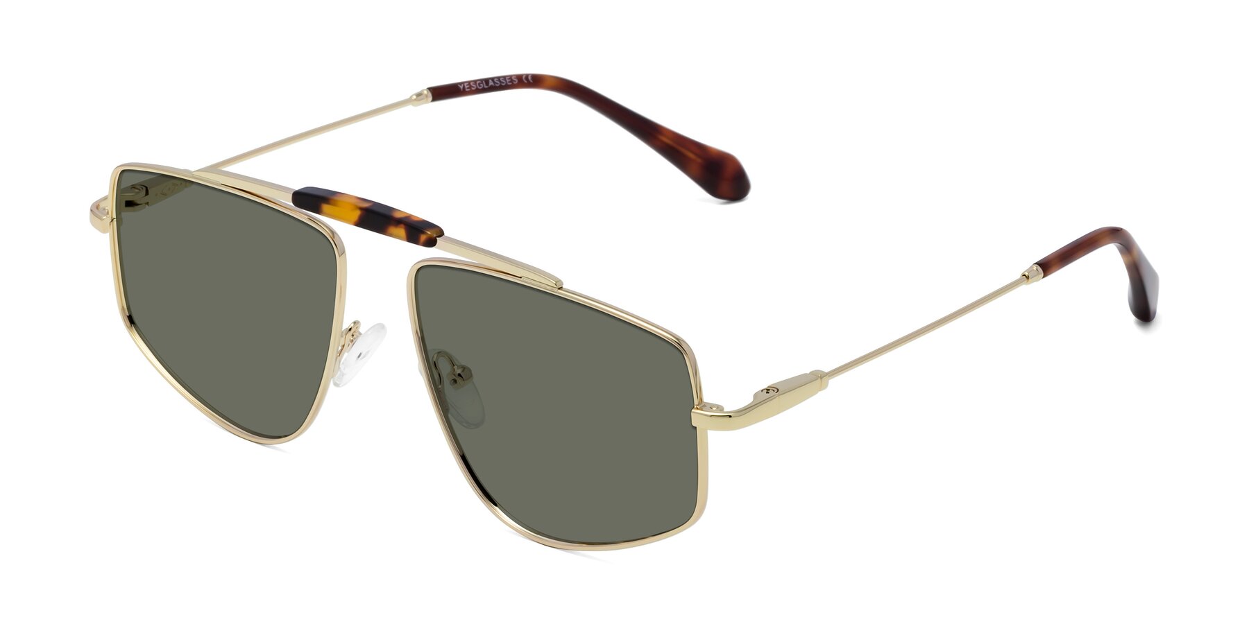 Angle of Santini in Gold with Gray Polarized Lenses