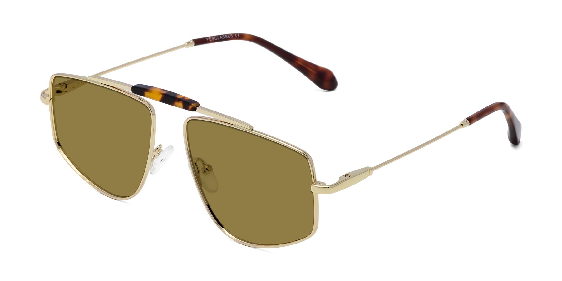 Angle of Santini in Gold with Brown Polarized Lenses