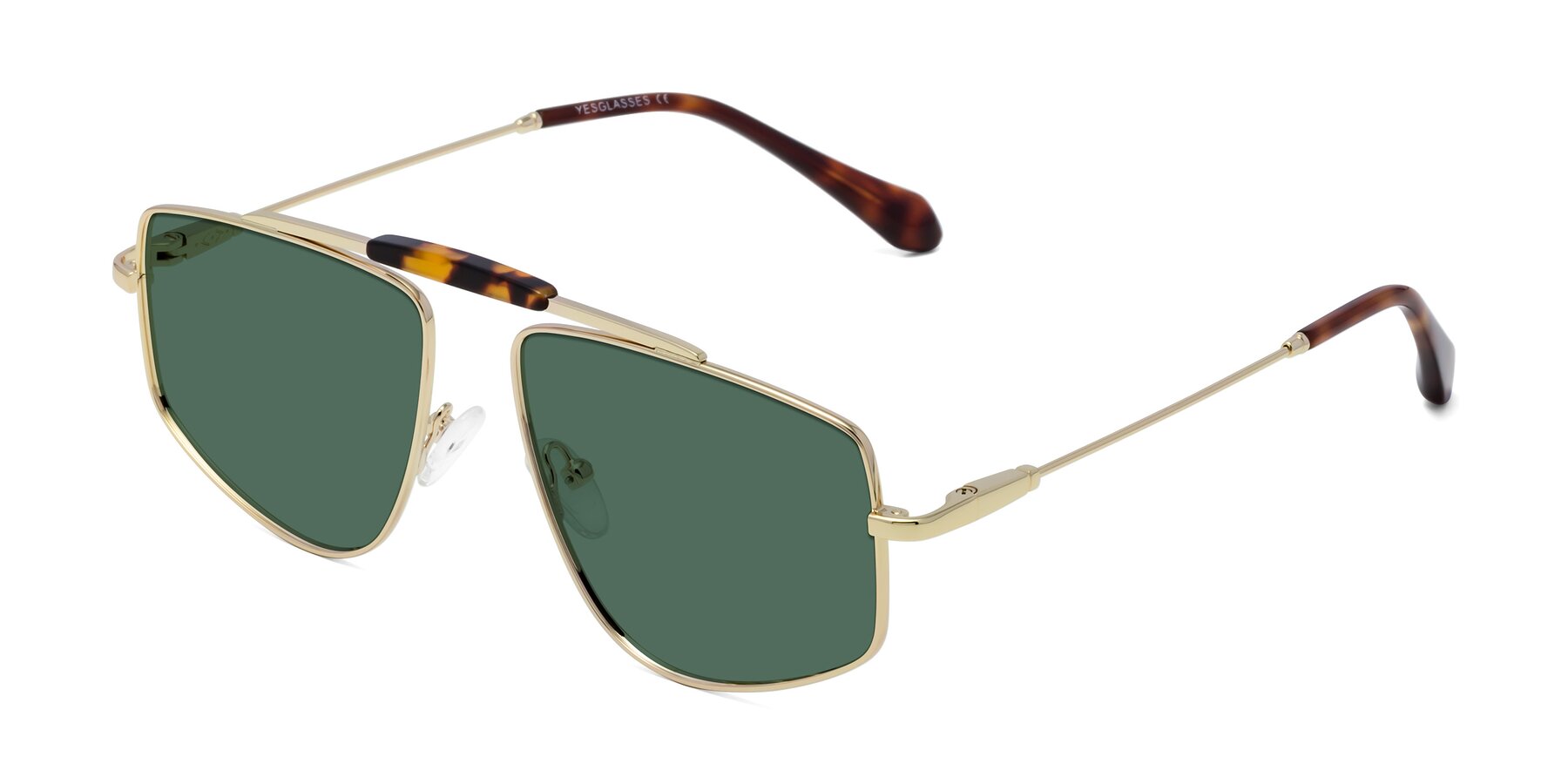 Angle of Santini in Gold with Green Polarized Lenses
