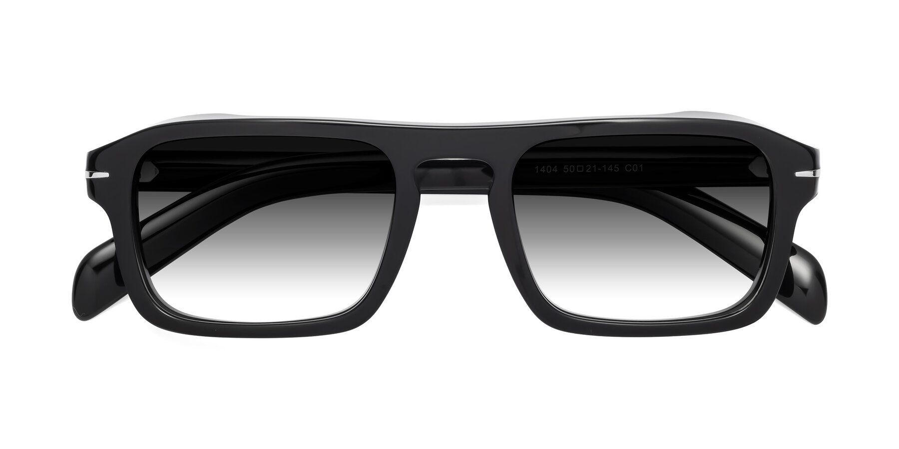 Folded Front of Evette in Black with Gray Gradient Lenses