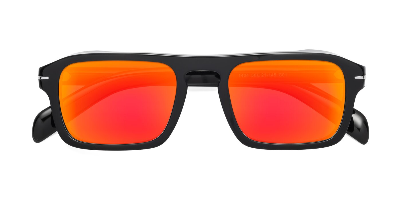 Evette - Black Flash Mirrored Sunglasses