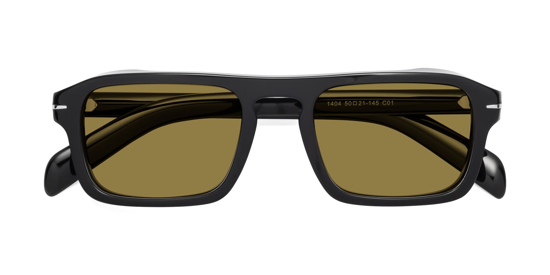 Folded Front of Evette in Black with Brown Polarized Lenses