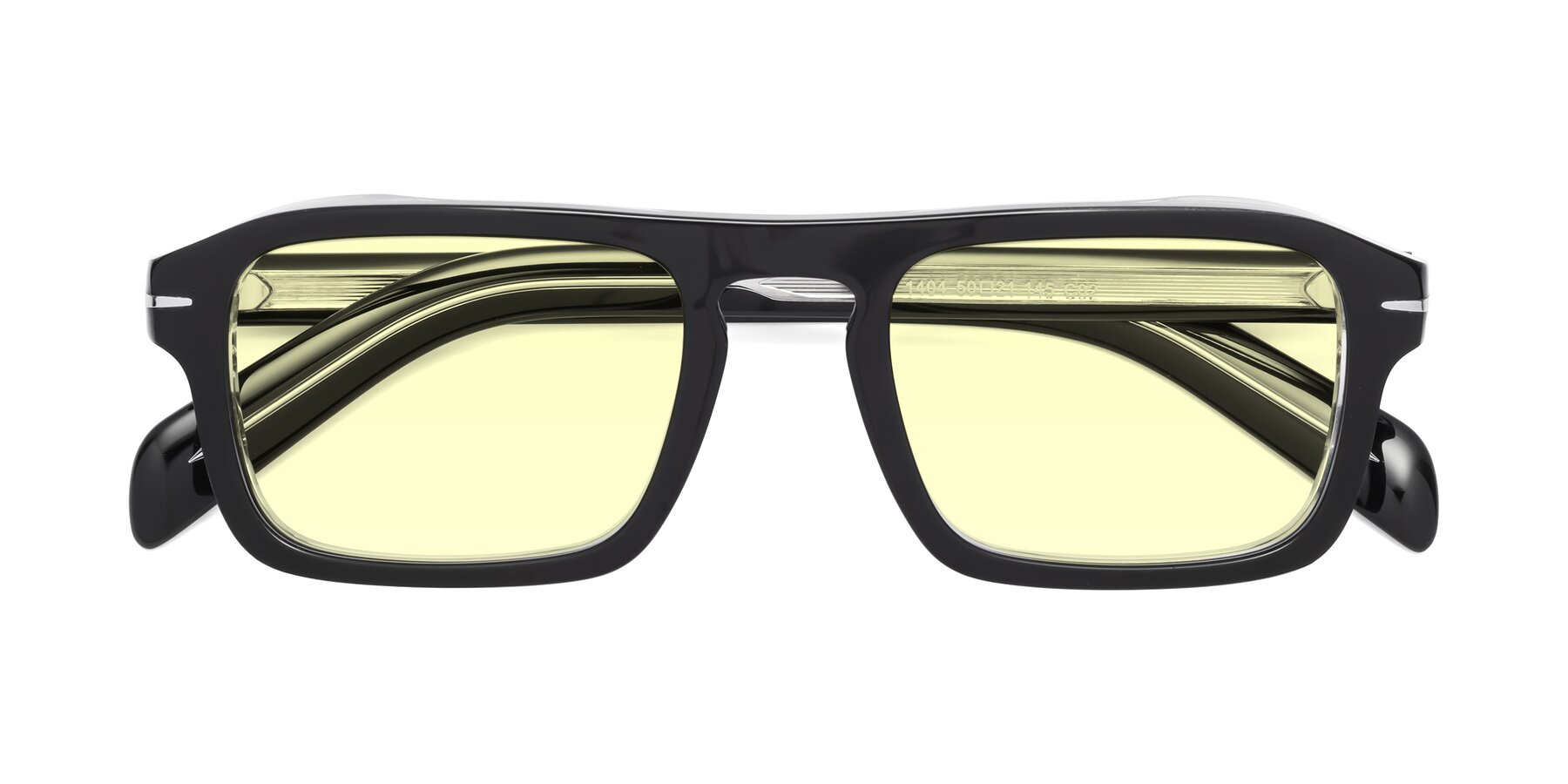 Folded Front of Evette in Black-Clear with Light Yellow Tinted Lenses