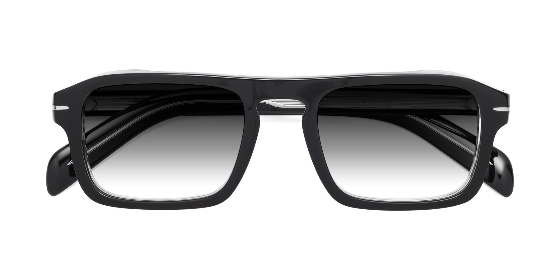 Folded Front of Evette in Black-Clear with Gray Gradient Lenses