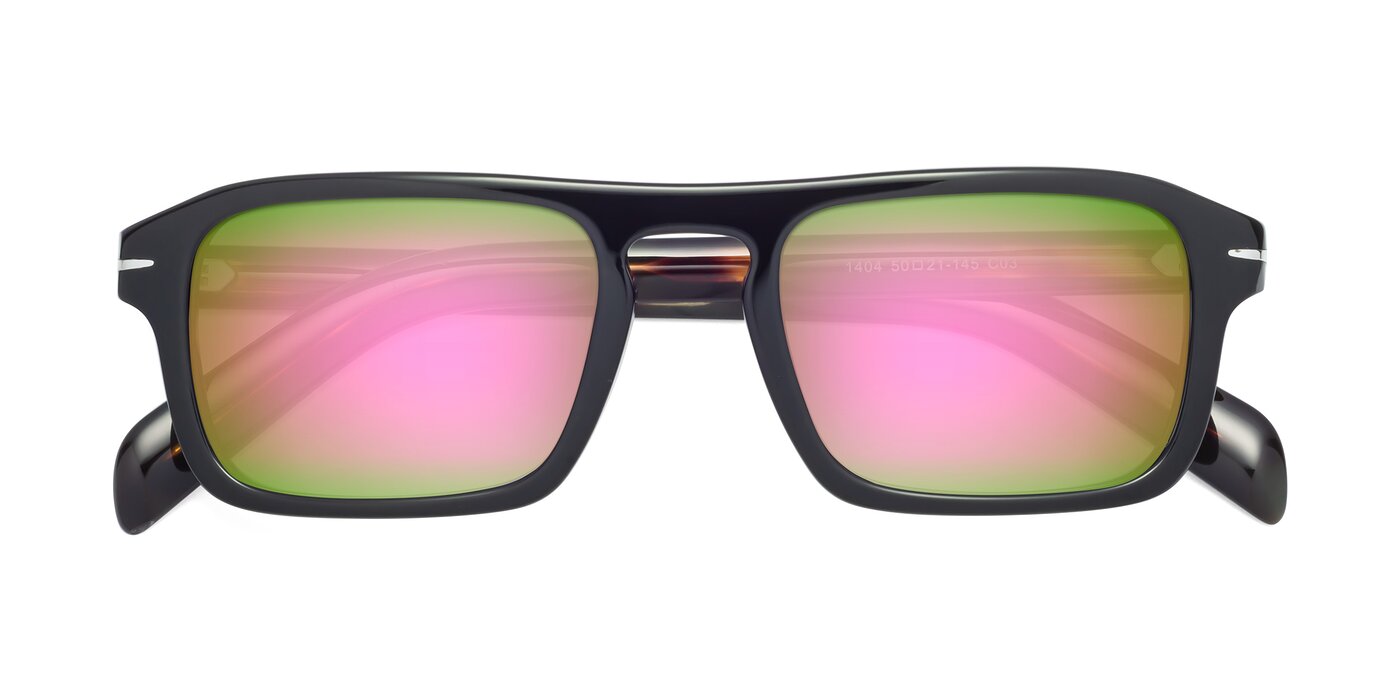 Evette - Black / Tortoise Flash Mirrored Sunglasses