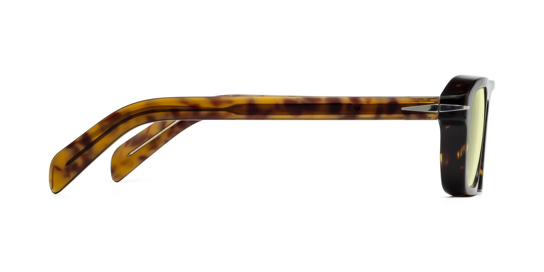 Side of Evette in Tortoise with Light Yellow Tinted Lenses