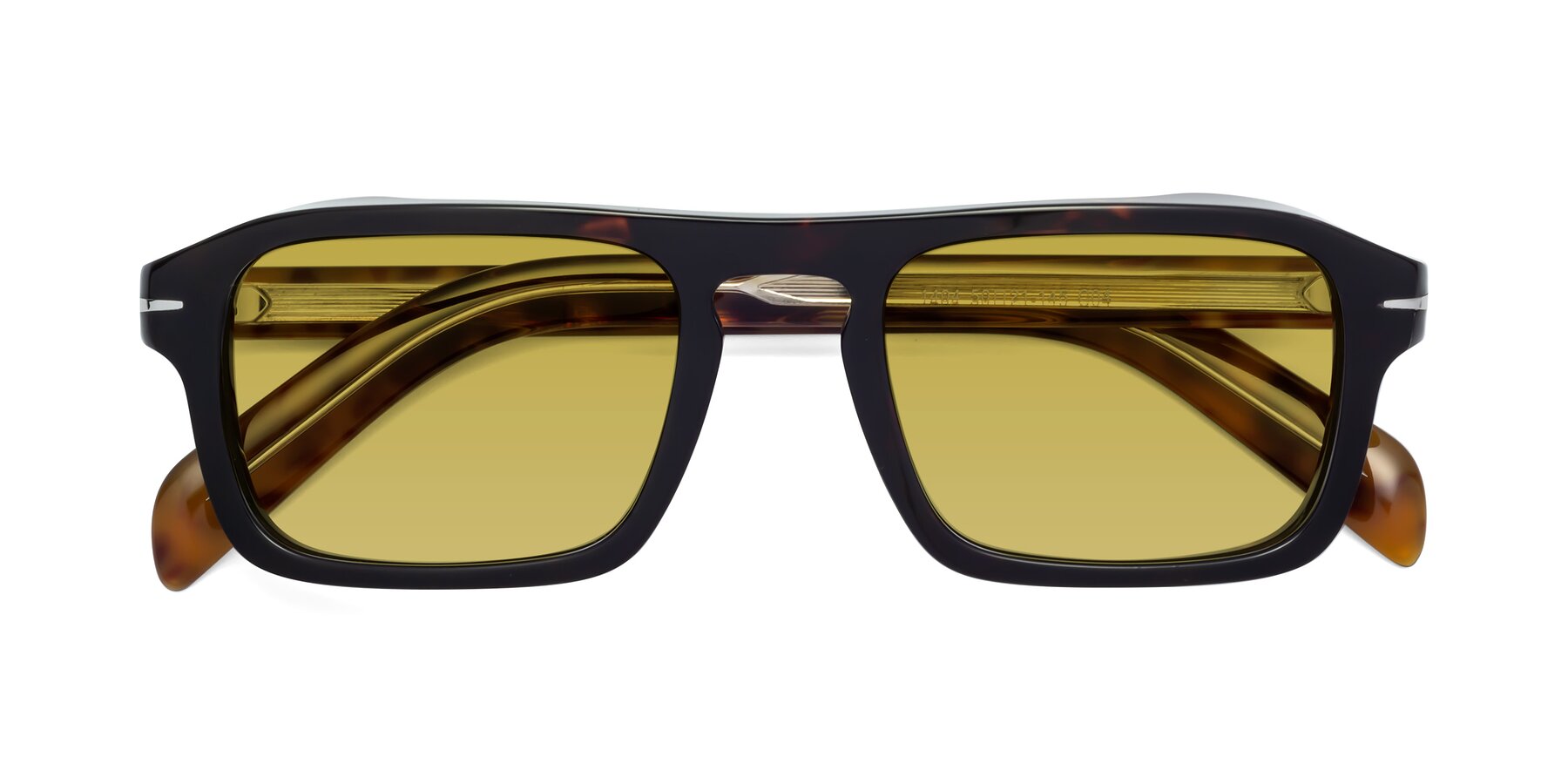 Folded Front of Evette in Tortoise with Champagne Tinted Lenses