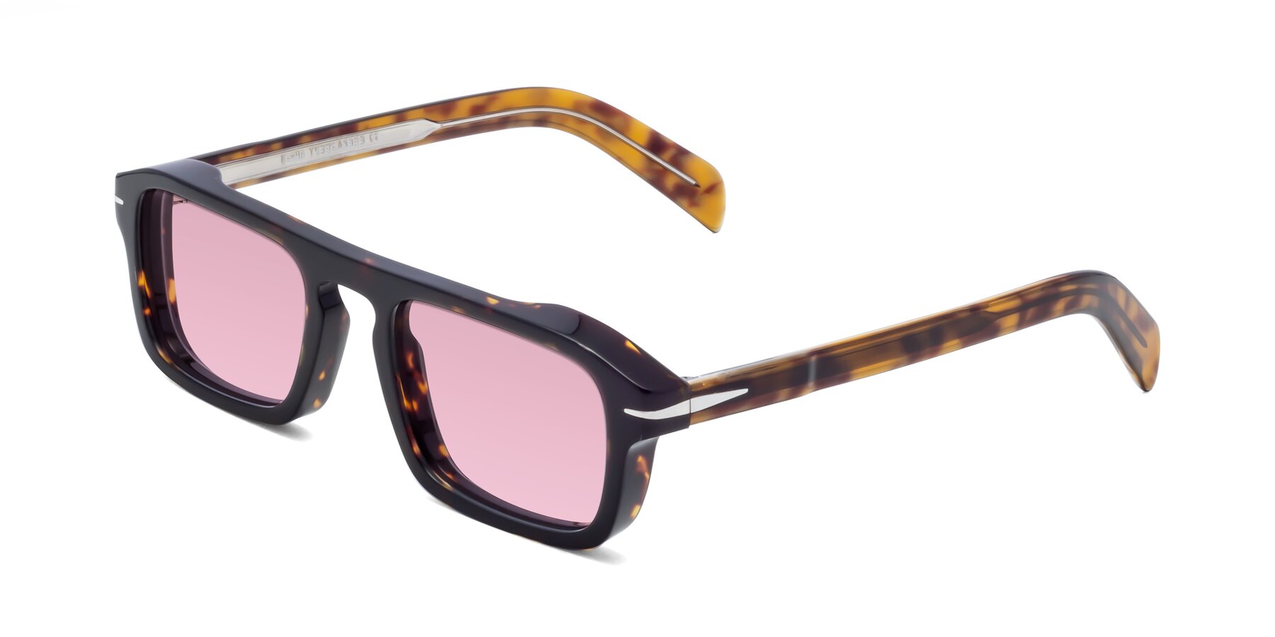 Angle of Evette in Tortoise with Light Wine Tinted Lenses