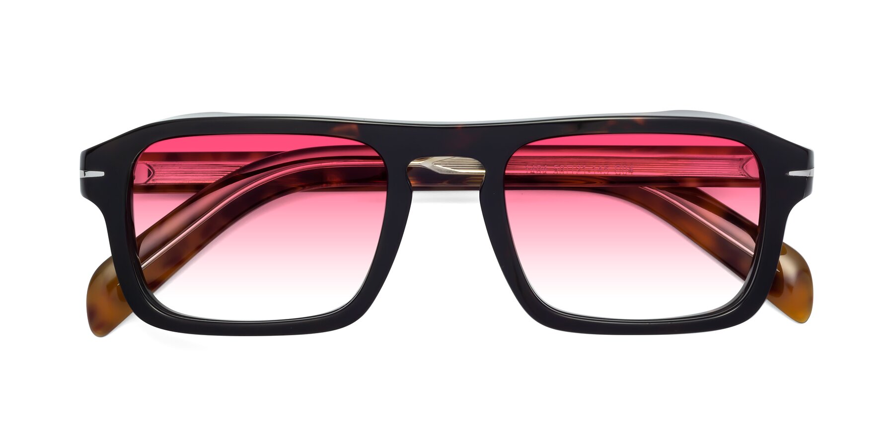 Folded Front of Evette in Tortoise with Pink Gradient Lenses