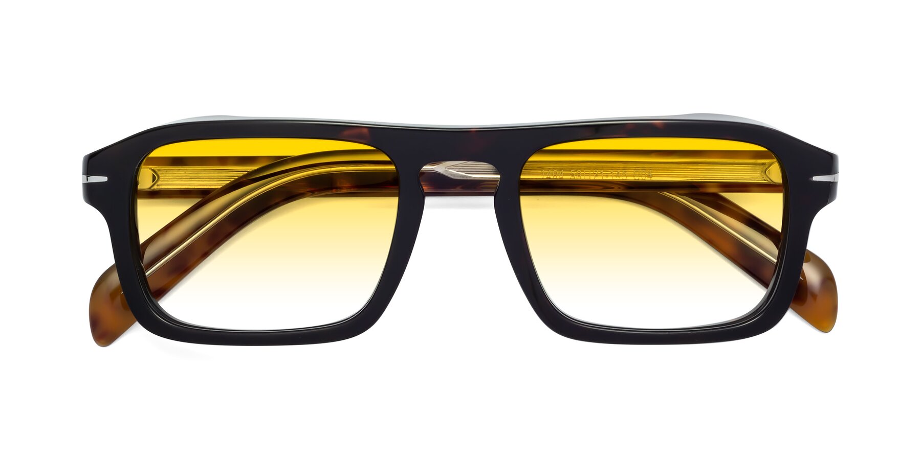 Folded Front of Evette in Tortoise with Yellow Gradient Lenses