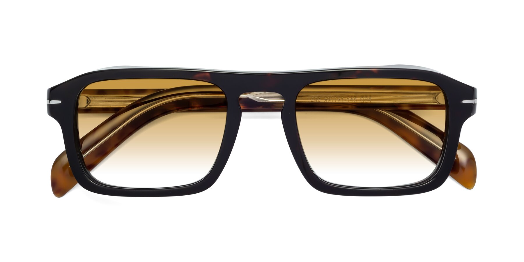 Folded Front of Evette in Tortoise with Champagne Gradient Lenses