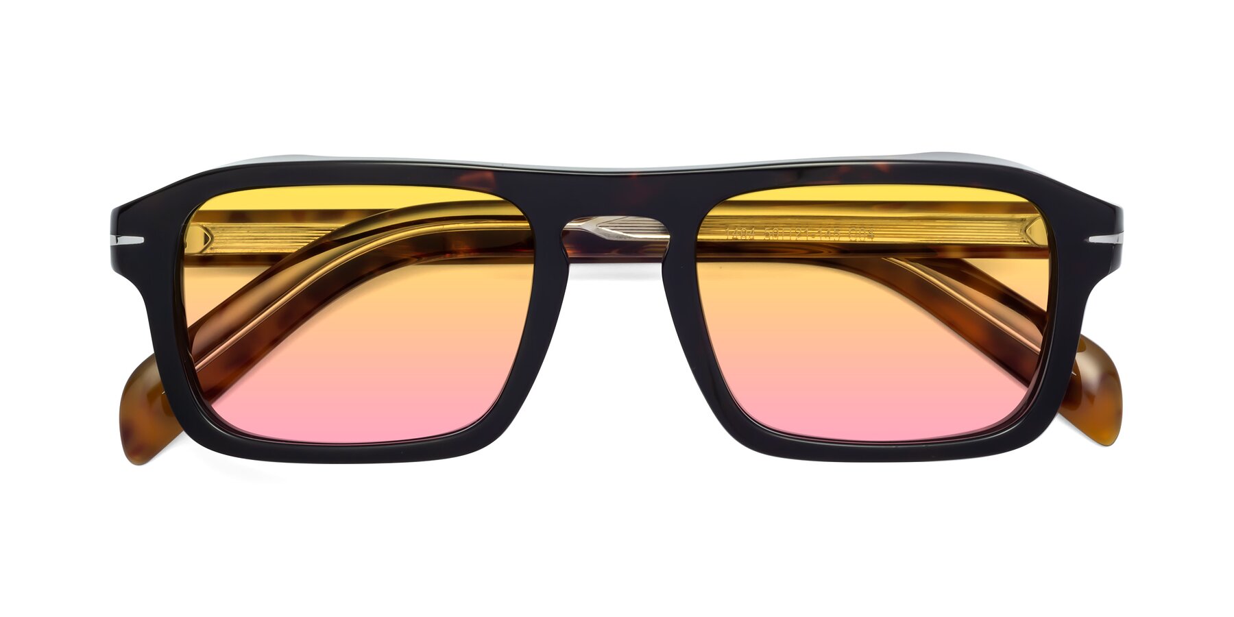 Folded Front of Evette in Tortoise with Yellow / Pink Gradient Lenses