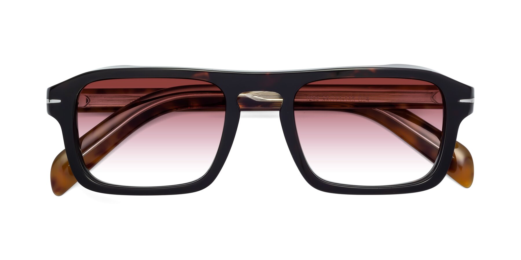 Folded Front of Evette in Tortoise with Garnet Gradient Lenses