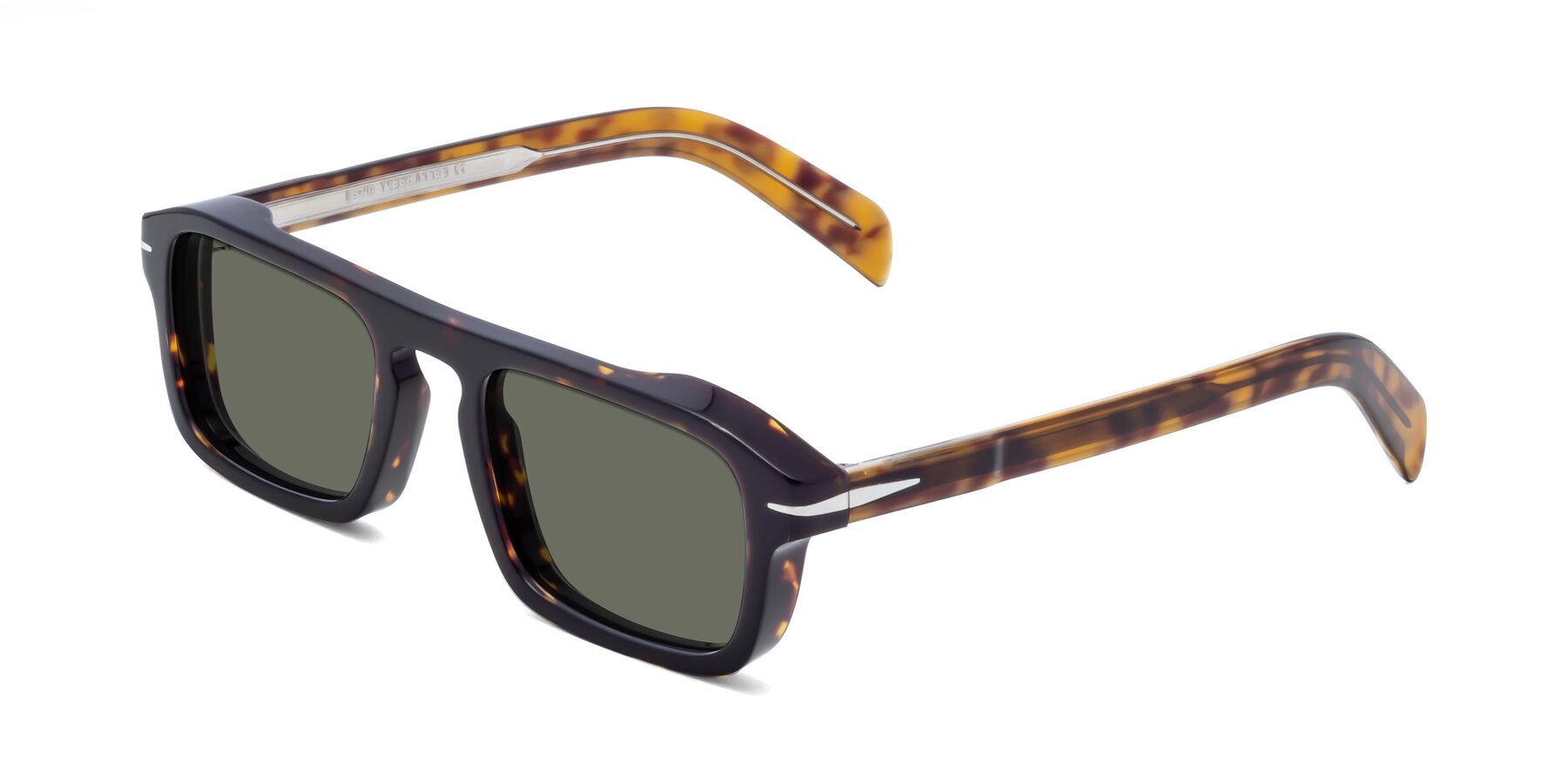 Angle of Evette in Tortoise with Gray Polarized Lenses
