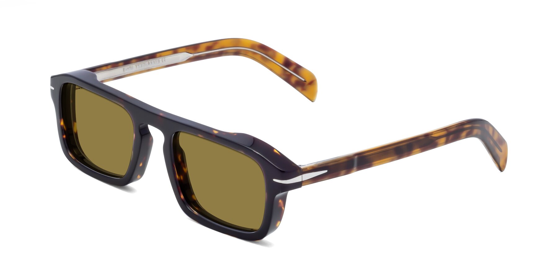 Angle of Evette in Tortoise with Brown Polarized Lenses