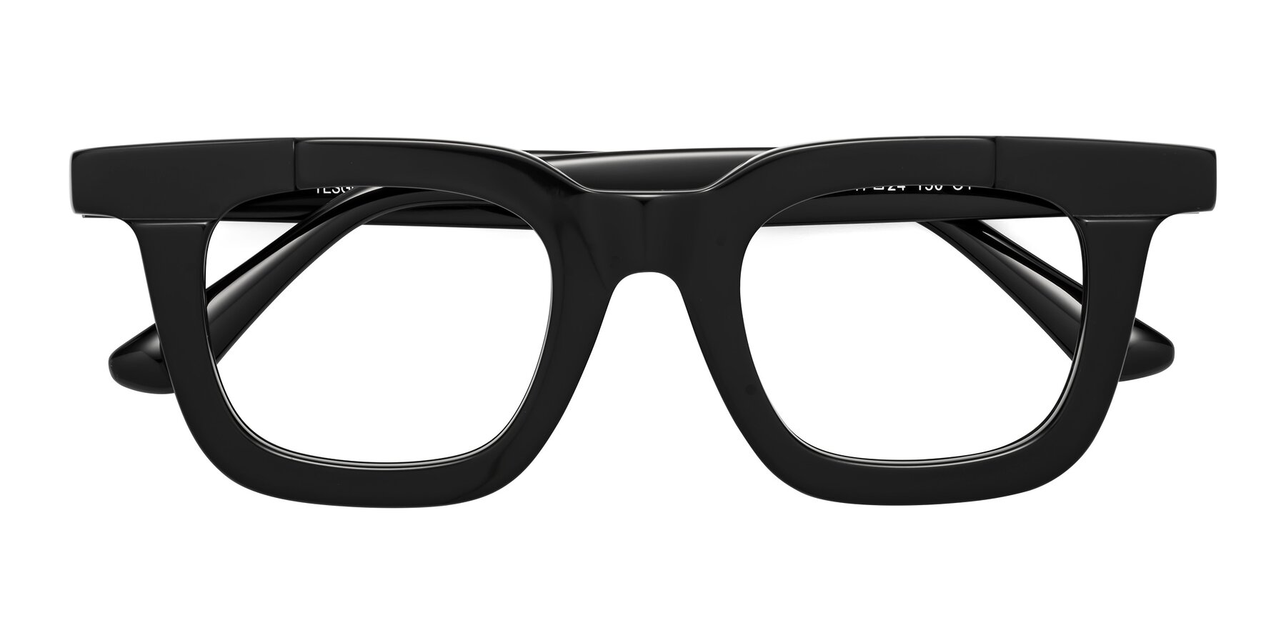 Folded Front of Mill in Black with Clear Eyeglass Lenses