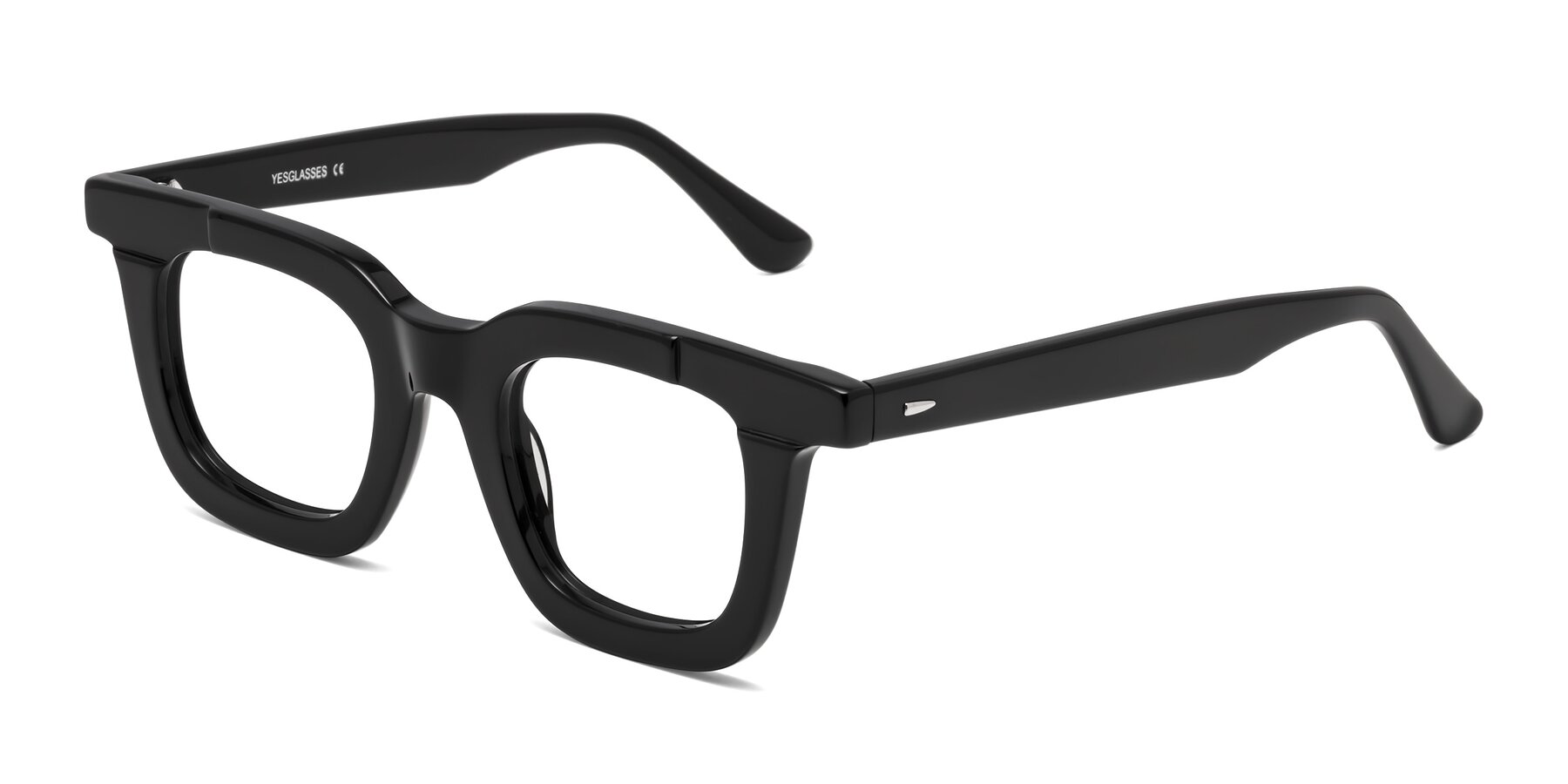 Angle of Mill in Black with Clear Eyeglass Lenses