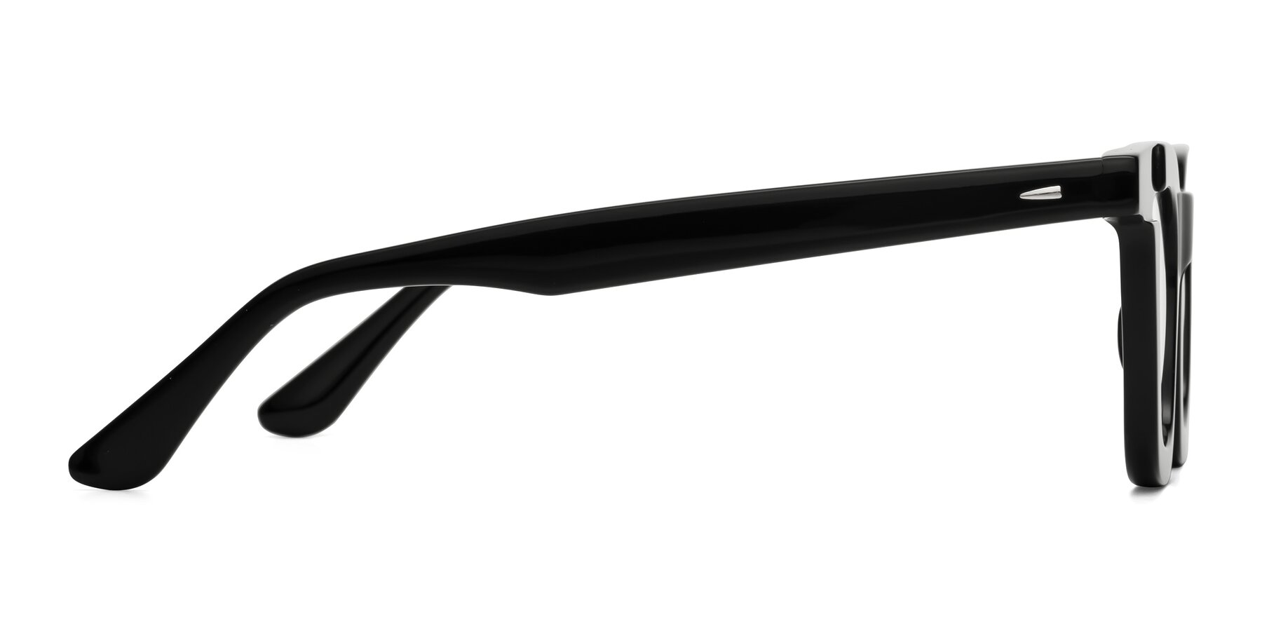 Side of Mill in Black with Clear Eyeglass Lenses